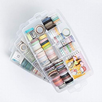 3-Layer Things & Crafts Storage Box with 30 Adjustable Compartments for Clear