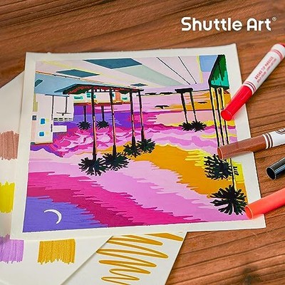 Shuttle Art 304 Pack Washable Markers 8 Colors Conical Tip Bulk Pack Non-Toxi...