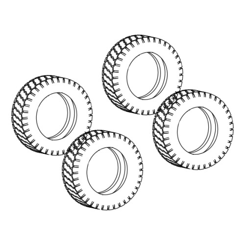 Scalextric W11767 Tyres Pack For Mini 1275gt (4 Pcs)