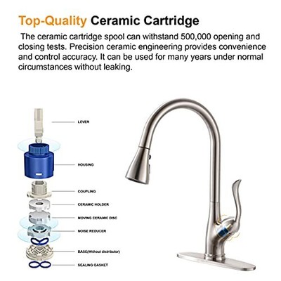 APPASO Patented Kitchen Faucet with Pull Down Sprayer and Soap Dispenser - Si...