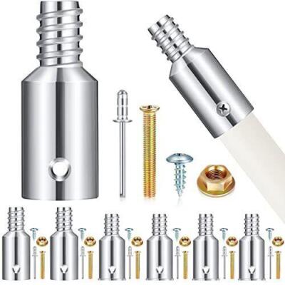 6pcs Threaded Tip Replacement Ultra Threaded Tip Repair Kit Metal Broom Handle