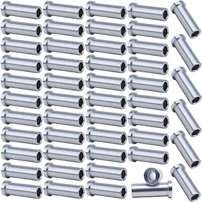 Muzata 50Pack Cable Railing Kit Stainless Steel Protective Sleeves For 1/8 Wire