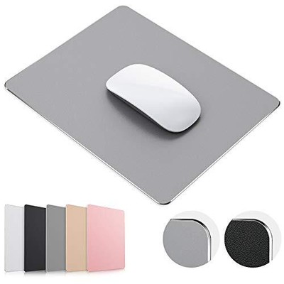 Mouse Pad Gray Premium Hard Metal Aluminum Mousepad Double Side Waterproof Ul...