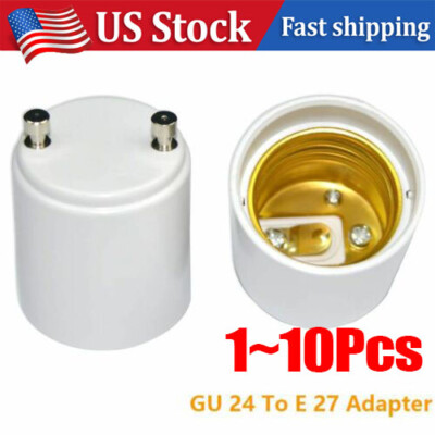 GU24 To E27 /E26 Screw LED Light Lamp Bulb Base Adapter Socket Converter Adaptor