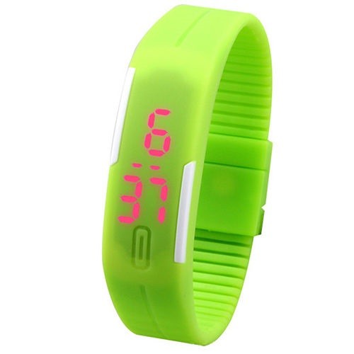 Orologio Bracciale Da Polso Touch Led Digitale Uomo Donna Silicone Verde lac