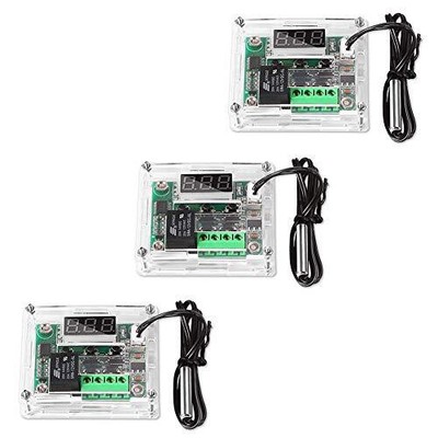 AITRIP 3PCS W1209 12V DC Digital Temperature Controller Board with 10A 3-pack