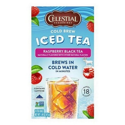 Cold Brew Raspberry Black Tea  18 Bags By Celestial Seasonings