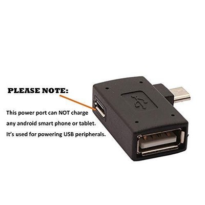 2-in-1 Powered Micro USB OTG Adapter 90 Degree Left Angled for PlayStaion Cla...