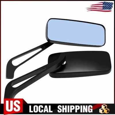 2X Universal Rectangle Motorcycle Rear View Side Mirror For Harley Honda Yamaha.