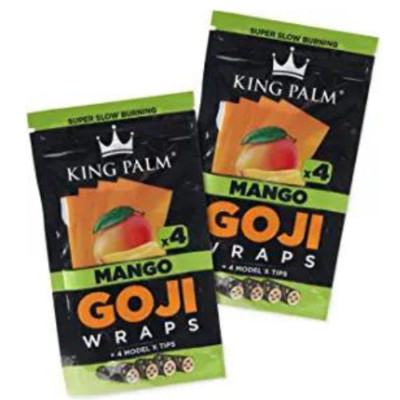 King Palm | Goji Berry Wraps & Tips | 4 Wraps + 4 Tips | 2 Pouches | Mango
