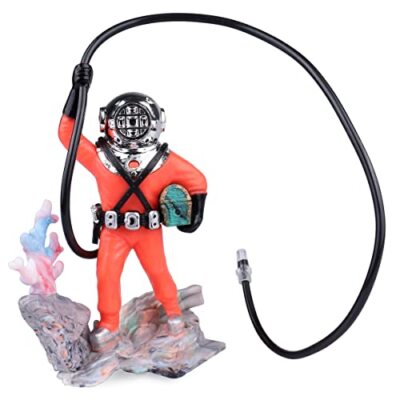 Fish Tank Bubbler Decorations Aquarium Diver Ornament Scuba Diving Fish Tank ...