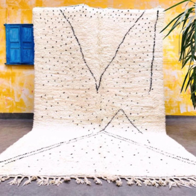 Beni ourain rug, Moroccan rug, Berber carpet, Wool rug, off white rug, Area rugs