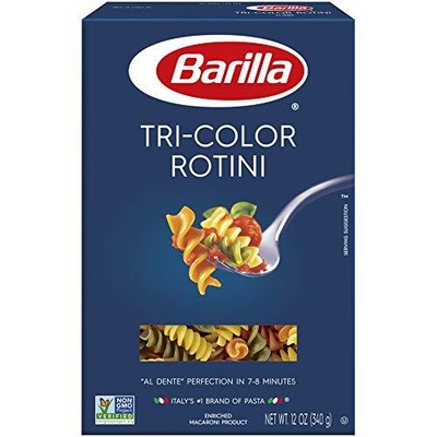 Barilla Tri-Color Pasta, Rotini, 12 Ounce