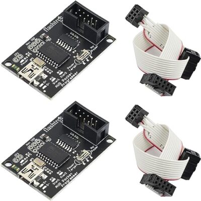 2pcs Pocket AVR Programmer ATtiny2313 Mini USB Port with 10Pin to 6Pin IDC Ri...