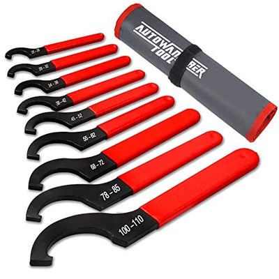 Ool 9pcs Coilover Spanner Wrench Set Adjustable Shock Wrench Universal Carbon St