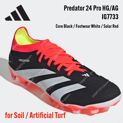 ''NEW'' adidas Predator 24 Pro HG/AG IG7733 Black/White/Red Soccer Cleats Japan