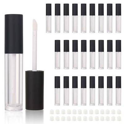 26pcs 4ml Round empty lip gloss tubes bulk with wand Black lipgloss bottle co...