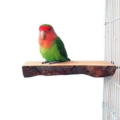 2 Pack Parrot Bird Cage Perch Natural Wood Fork Stand Perch Wooden Platform