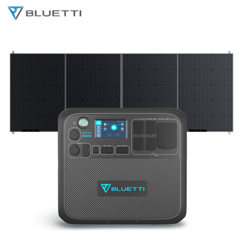 BLUETTI AC200MAX 2000W Power Station Generator+420W Solar Panel OffGrid Inverter