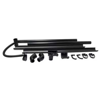 FloPlast MiniFlo Shed Guttering Kit Black 76mm 14pc Rainwater Diverter Set