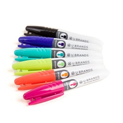Low Odor Mini Dry Erase Markers, Medium Point, Assorted Colors, 6-Count