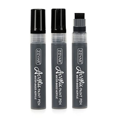 ZEYAR Jumbo Paint Marker Pens Water Based Acrylic 15mm Felt Tip Waterproof an...