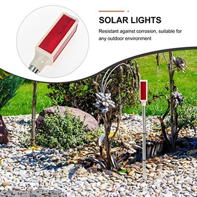 2pcs Solar Warning Landscape Lighting Solar Driveway Markers Solar Driveway Mark