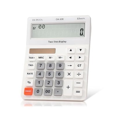 Desktop Calculator Large Display Big Buttons with 12 Digits 2-line LCD Dual S...