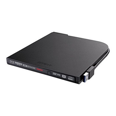 Buffalo Portable Blu-ray Drive BRUHD-PU3-BK Black UHD BD Compatible Box in 80