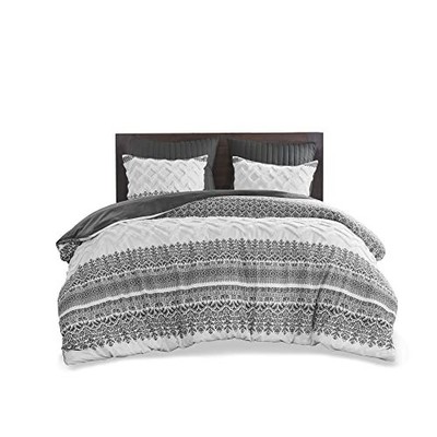 INK+IVY King Comforter Set Chic Chevron Chenille Tufting Boho Comforters King...