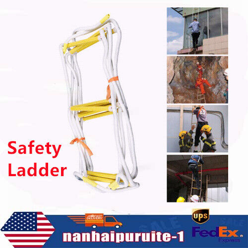 16Ft Fire Emergency Escape Rope Ladder,Rock Climb Safety Home Fire Rescue Ladder