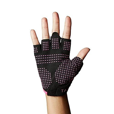 TAVI NOIR Women’s Grip Gloves for Barre, Pilates, Yoga, Cycle and Large, Pink