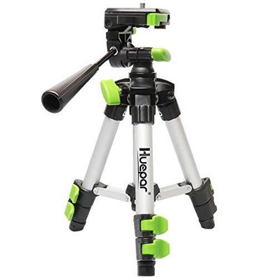 19.7'' Lightweight Aluminum Tripod-Mini Portable Adjustable Laser Level & Camera