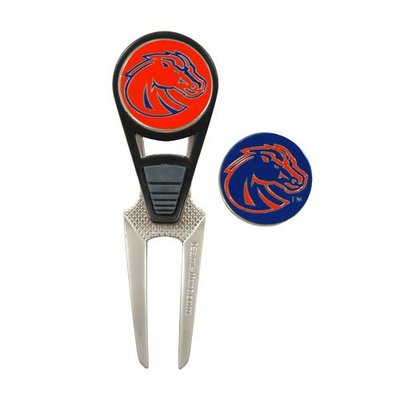NCAA Boise State CVX Golf Ball Mark Repair Tool and 2 Markers New in Package