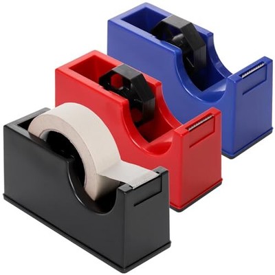  3 Pack Desktop Tape Dispenser Holder with 1 Inch Core and 3 Inch Core, Tape 