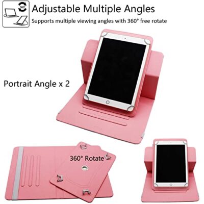 Universal 10 10.1 Inch Android Tablet Case, Dluggs PU Leather Butterfly Flowers