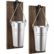 Dahey Galvanized Metal Wall Planter, Farmhouse Style ...