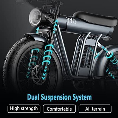 ZonMen-BK Electric Bike For Adult 48V/20Ah Dual Suspension Fat Tire 32MPH Ebike