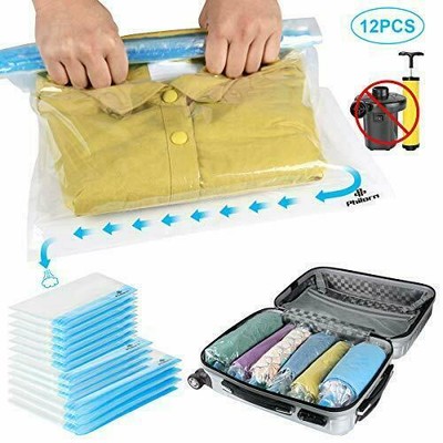 Reise Vakuumbeutel zum Rollen 12 Stück [100% Auslaufsicher] Kein Staubsauger Ben
