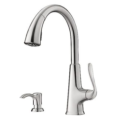 Pfister Pasadena Kitchen Faucet with Pull Down Sprayer and Soap Dispenser,