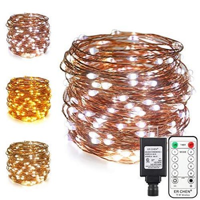 ErChen Dual-Color LED String Lights, 66 FT 200 66FT 200LEDs Warm White/White