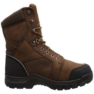 Pre-owned Carhartt Men's 8" Rugged Flex® Waterproof Composite Toe Internal Metatarsal Gua In Dk Brown Oil Tanned