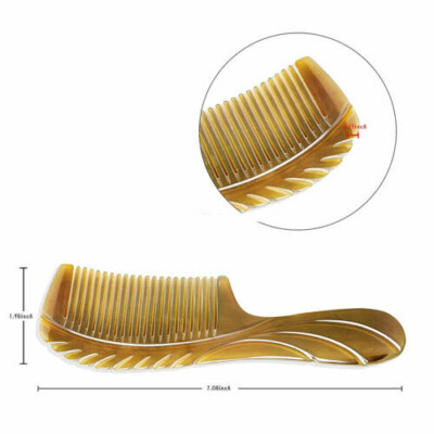 Natural Ox Horn Comb Hair Comb Fine Toothed Comb Massage Anti-static Comb