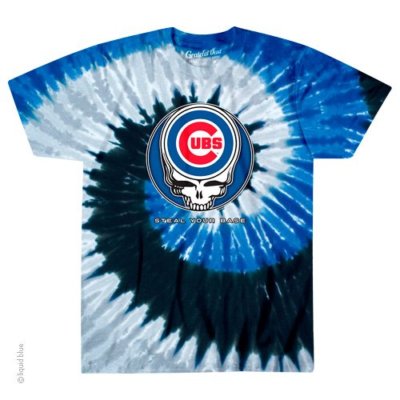 GRATEFUL DEAD-CHICAGO CUBS-STEAL YOUR BASE-TIE DYE T-SHIRT sz S-M Garcia LMTD