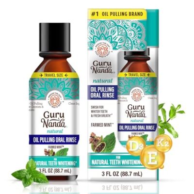 GuruNanda Coconut Oil Pulling with 7 Essential Oils and Vitamin D3 E K2 Micke...
