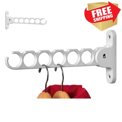 Drying Hanger Holder Wall Mounted Clothes Laundry Storage System Organizer...