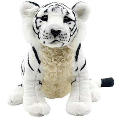 Tiger Toys Plush Leopard Lion Sitting 10 Inch White Tiger