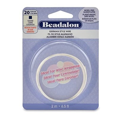 German Style Wire, Square, Silver Plated, 20 gauge/.032 in-2 m/6.5 ft