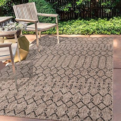 Smb108d3 Ourika Moroccan Geometric Textured Weave Indoor Outdoor area Rug Bohemi