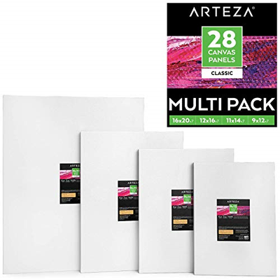 Arteza Painting Canvas Panels Multi Pack, 9x12